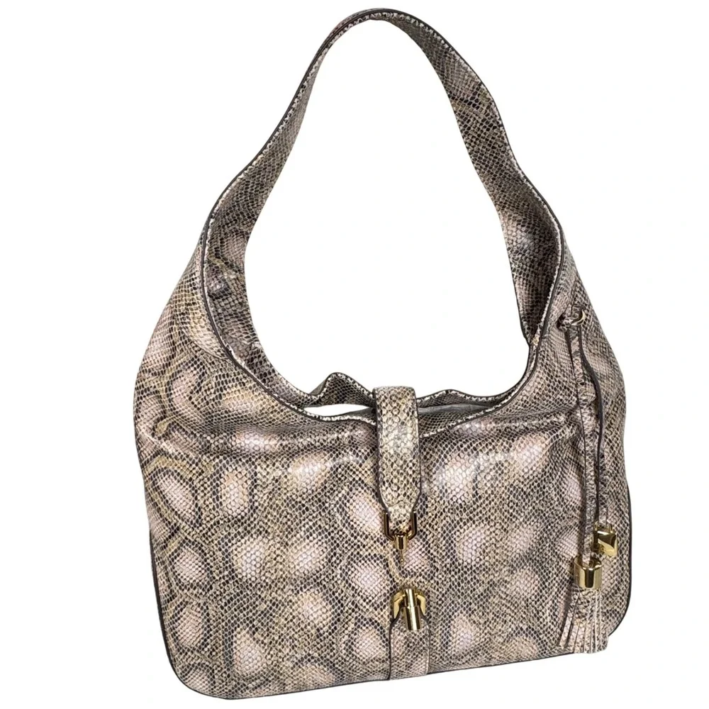 GILI Genuine Leather Snakeskin Hobo Bag Verona Pink Cobra/Snow Mob Wife Neutral